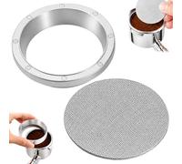 BCZR 2 Piezas Anillo Dosificador Cafe Accesorios con Pantalla de Disco Cafe 51mm Agitador de Cafe Agujas, Aluminio Embudo Dosificador Magnético para Portafiltro, Coffee Tool para Espresso