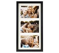 BD ART 18 x 35 cm Marcos de Fotos Multiple con paspartu per 3 foto 10 x 15 cm, Negro