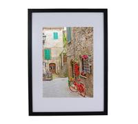 BD ART Marco para póster, foto 30 x 40 cm, con paspartú, 21 x 30 cm, negro, gran marco de fotos de madera MDF, moderno, para colgar en la pared