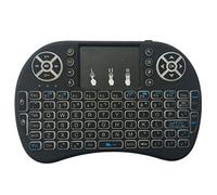 BD Electrics Mini teclado inalámbrico con panel táctil, ratón, retroiluminación LED, batería recargable incorporada, teclado USB de 2.4 GHz para Android TV Box Raspberry Pi PC Tablets Smart TV IPTV