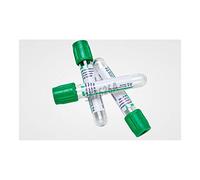 BD Medical 367526 - Vacutador de plástico PET tubo, heparina de litio para análisis de plasma, tapón verde, etiqueta de papel, 16 mm de diámetro, 100 mm de largo, 10 ml, lote de 100
