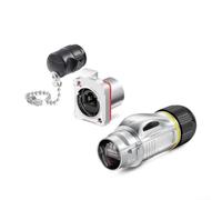 BD24 Metal RJ45 Conector IP68 Impermeable 8P8C Circular Socket 10Gb/s 500MHz Chapado en Oro para Automatización de Red Solar Marina (Set)