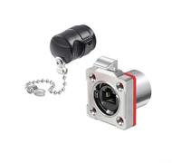 BD24 Metal RJ45 Conector IP68 Impermeable 8P8C Circular Socket 10Gb/s 500MHz Chapado en Oro para Automatización de Red Solar Marina (Socket)