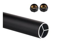 BDAYEK Barra para Armario Tubos de Armario Superficie Mate for, Varillas Resistentes for Colgar Ropa, Poste Almacenamiento Percha Aluminio(Black,100cm/3.3)