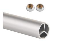BDAYEK Barra para Armario Tubos de Armario Superficie Mate for, Varillas Resistentes for Colgar Ropa, Poste Almacenamiento Percha Aluminio(Silver,100cm/3.3)