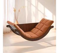 BDCPMT Mecedora planeadora con cojín, Base de Trineo, Moderna Mecedora de Madera, Multifuncional, for Sala de Estar, Dormitorio, guardería y balcón.(Walnut+Orange)