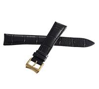 BDDCYWY Correa de Banda de Reloj de Cuero Negro de Raymond Weil de 19 mm con Hebilla de Acero Inoxidable con Tonos Dorados V1.17