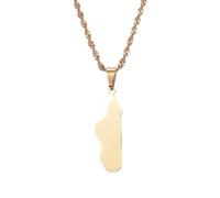 BDDCYWY Joyería Nueva 2025 Llegada Madagascar Mapa Collares Colgantes para Mujeres Joyas de Joyas África mapas malgásicos Cadena con para Usted Accesorios de Moda de Regalo Creativo