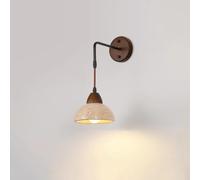 BDDCYWY Luz Retro Retro WABI Sabi Diseño Redondeo Natural Travertino Luces de Pared E26 Single Head Home Utilice Accesorios de lámpara de Pared de Piedra para iluminación Decorativa (marrón) de