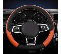 BDDXWSM Funda para Volante De Coche con Forma De D/O, 36 Cm, Suave, De Piel Sintética, Antideslizante, Transpirable, para Nissan Y para Juke Protector Funda Rueda(Naranja D)