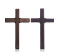 BDEPSTR 2 Piezas Crucifijo de Madera Nogal Vintage | Adorno Cristiano Colgante | Regalo Perfecto para Bautizo, Comunión y Nacimiento