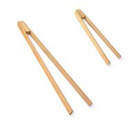 BDEPSTR 2 pinzas de bambú reutilizables clásicas,cocina Pinzas para tostadas Cocina pinzas bambú Pinzas para tocino, para Coger Pan, Carne, Tostadas, y Jamón