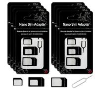 BDEPSTR Adaptador de Tarjeta Sim 4 en 1,Juego de 8 Adaptador Tarjeta Sim,Fácil Conversión,Kit de Tarjeta Sims y Pin de Expulsión para Teléfonos Inteligentes