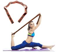 BDEPSTR Banda de Estiramiento de Yoga, con 9 Bucles, elástica Correa elástica elástica Banda de látex Banda para Yoga para Fitness, Pilates-Naranja