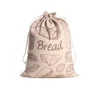 BDEPSTR Bolsa de Pan Reutilizable de Algodón con Cierre de Cordón, 30x40 cm, Bolsa de Tela para Almacenamiento de Pan Casero, Masa Madre y Baguettes, Ecológica y Lavable, 1 Unidad