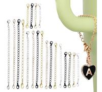 BDEPSTR Cadenas Extensibles,20 Pcs Extensor de Collar,Extensión de Cadena,para Hacer Joyas de Bricolaje Collar Pulsera Tobillera,para Alargar Tus Collares y Pulseras