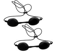 BDEPSTR Gafas,2 Pcs Gafas de Protección,Gafa de Bronceado de Seguridad,Ajustables con Protección,Para Tratamientos de Belleza(Negro)