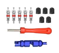 BDEPSTR Llave de Válvula,12 Piezas Bicycle Valve Repair Kit, Extractor de Válvulas, Adaptador Valvula Bicicleta, para Bicicletas, Automóviles, Motocicletas, Herramientas de Reparación de Camiones