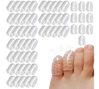 BDEPSTR Protector Dedos Pie,60 Piezas Dedales de Silicona,Protección de Dedo del Pie Transparente,Cubiertas de Dedos,para Adecuado Caminar Correr
