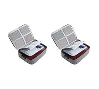 Bdfhjln 2X - Portaarchivos, caja de almacenamiento de documentos, bolsa de almacenamiento de documentos impermeable Oxford con cerradura de código seguro (gris)