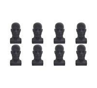Bdfhjln 8X Cabeza de Maniquí Masculino Cabeza de Maniquí Profesional para Exhibir Pelucas Sombreros Soporte de Exhibición de Auriculares (Negro Mate)