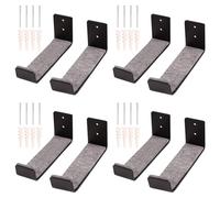 Bdfhjln Juego de 4 estantes de pared para tablas de surf, soportes para tablas de surf para montaje en pared, almacenamiento para tablas cortas y longboards