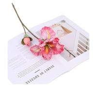 BDFJEDS 10 unids/Lote de Flores Artificiales 2 Cabezas Iris for decoración del hogar, arreglo Floral for Boda, Mesa Fiesta, Florales(Pink Red)