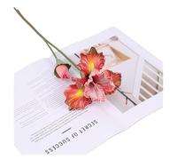 BDFJEDS 10 unids/Lote de Flores Artificiales 2 Cabezas Iris for decoración del hogar, arreglo Floral for Boda, Mesa Fiesta, Florales(Orange)