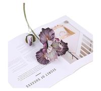 BDFJEDS 10 unids/Lote de Flores Artificiales 2 Cabezas Iris for decoración del hogar, arreglo Floral for Boda, Mesa Fiesta, Florales(Grey Purple)