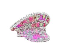 BDFJEDS Sombrero de capitán Steampunk con diamantes imitación for Mardi Gras, carnaval, festivales rave, accesorios y gorra fiesta for mujeres hombres