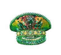 BDFJEDS Sombrero de capitán Steampunk con diamantes imitación for Mardi Gras, carnaval, festivales rave, accesorios y gorra fiesta for mujeres hombres