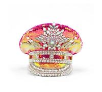 BDFJEDS Sombrero de capitán Steampunk con diamantes imitación for Mardi Gras, carnaval, festivales rave, accesorios y gorra fiesta for mujeres hombres