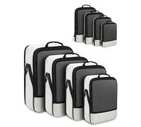 BDGFUI - Juego de 4 organizadores de equipaje de viaje, cubos de compresión esenciales de viaje, prácticas bolsas organizadoras para los amantes de los viajes, color beige