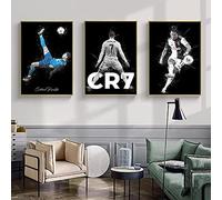 BDHcdfAJGf Cristiano Ronaldo pared arte fútbol estrella Poster e impresiones deportes artista lienzo pintura pared Cuadros sala habitación hogar Decoracion 40x60cmx3 sin marco
