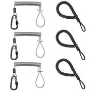 BDHDHWEFE - Cordón retráctil for herramientas (6 unidades, protección contra caídas), 25 kg (55 lb), con hebilla de aluminio y muñequera, for herramientas de andamio(6.5FT(2M))