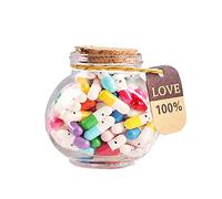 BDHI 101 cápsulas de mensajes de píldoras de cápsulas con mensaje en una botella frasco de vidrio para el día de San Valentín, carta, regalo para cumpleaños del día de San Valentín (Y54-1)