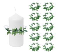BDHYYM 10 velas antigoteo para comunión, colector de gotas, coronas de velas, coronas de velas, anillos de 4-5 cm de diámetro, coronas decorativas para comunión, bautizo, bodas, velas de bautizo