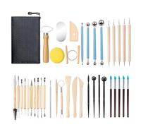 BDHYYM 40 pcs Juego de herramientas de cerámica, juego de herramientas de modelado, herramienta de arcilla polimérica con bolsa de almacenamiento, herramienta cerámica