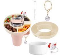 BDHYYM 5 Piezas Bandeja para Aperitivos de Stanley Cup,Stanley Cup Accesorios,Protectores Antiderrame Stanley Cup,Gran Capacidad Snack Bandeja con 4 Compartimentos y Asa,Stanley Cup Accessories Set