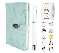 BDHYYM Diario con Candado, Diario personal, Libreta Secreto NiñA Niños, Libreta de Piel SintéTica A5 con Cerradura, Cuaderno de Viaje, Ideas Amigo Invisible, Con Bolígrafo y Pegatinas