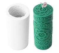 BDHYYM Forma de vela de flores vintage con columnas de silicona, moldes de velas para fundición, moldes de silicona para velas, moldes de silicona para fundición, forma de espiral, formas cilíndricas