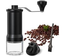 BDHYYM Handkaffeemühle,Kaffeemühle Manuell,Manuelle Kaffeemühle mit Hochpräzise Keramik Kegelmahlwerk,präzise Mahlgradeinstellung,30-stufig einstellbar,für Espresso bis French Press,Schwarz