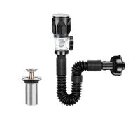 BDHYYM Sifón para Lavabo, Tubo de Desagüe, Conjunto de Desagüe para Lavabo, Sifón para Baño y Lavabo, Adecuado para Tubos de Desagüe en Baños y Cocinas