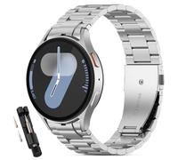 BDIG Correa Compatible con Samsung Watch 7 6 5 4 44MM 40MM/6 4 Classic 47MM 46MM 43MM 42MM LTE/5 Pro 45MM,No Gap Metal Metálica Acero Reloj Repuesto Inteligente Smartwatch Pulsera plata