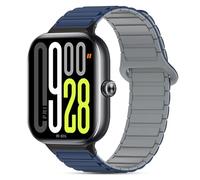 BDIG Correa magnética compatible con Xiaomi Redmi Watch 6/5/4 & Xiaomi Mi Band 10 Pro/9 Pro/8 Pro, pulseras deportivas de silicona Magnet Link pulsera de repuesto Azul gris