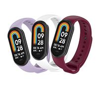 BDIG Correa para Xiaomi Mi Band 10/9/8, 3 Piezas Correas para Xiaomi Band 10/9/8, Pulsera xiaomi mi band 8 Correa de Repuesto Suave, Transpirable, Resistente al Sudor (Borgoña/Morado/Blanco)