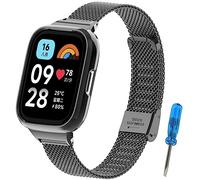 BDIG Correa para Xiaomi Redmi Watch 3 Active, Pulseras de Repuesto de Metal de Acero Inoxidable para Xiaomi Redmi Watch 3 Active Negro