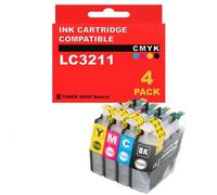 BDink Tinta Compatible con Brother LC3213 LC3211 CMYK (Pack 4) para DCP J497DW J572DW J772DNW J772DW J774DW MFC J491DW J497DW J890DW J895DW Rendimiento 400 Páginas por Color