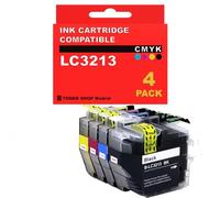 BDink Tinta Compatible con Brother LC3213 LC3211 Negro Cian Magenta Amarillo (Pack 4) para DCP J497DW J572DW J772DNW J772DW J774DW MFC J491DW J497DW J890DW J895DW Rendimiento 400 Páginas por Color