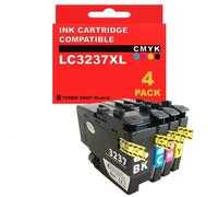 BDink Tinta Compatible con Brother LC3237 LC3237XL Negro Cian Magenta Amarillo (Pack 4) para HL J6000DW HL J6100DW MFC J5945DW J6945DW J6947DW Rendimiento Negro 3000 y Color 1500 Páginas